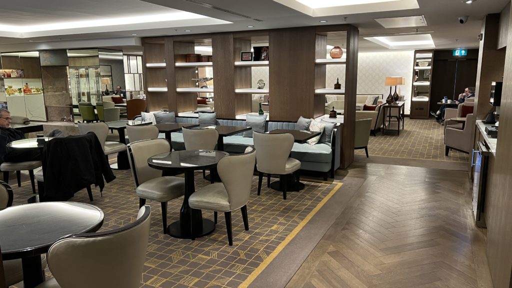 a room with tables and chairs