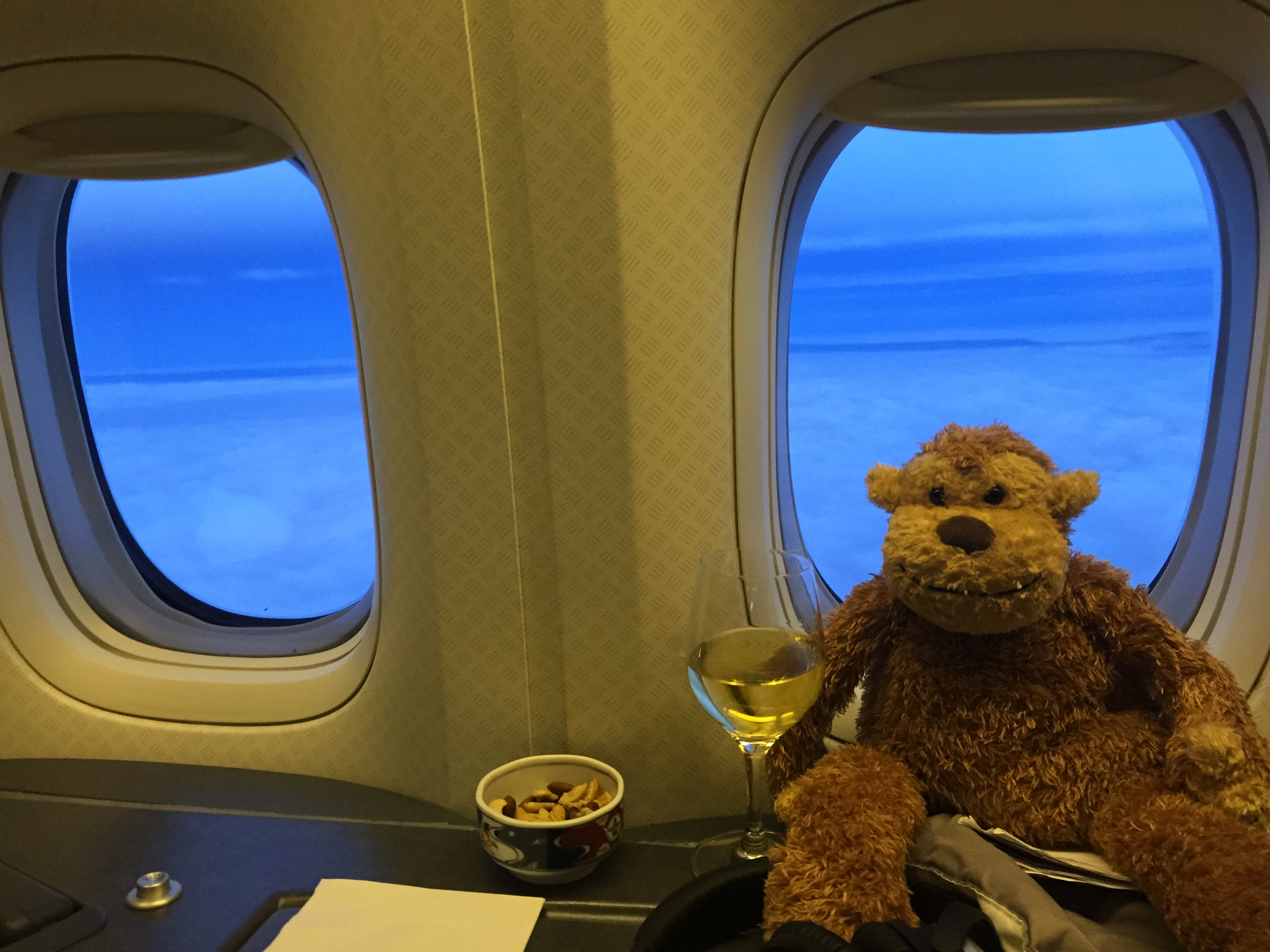 a stuffed animal sitting in a chair next to a window