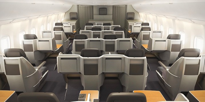 the inside of an airplane