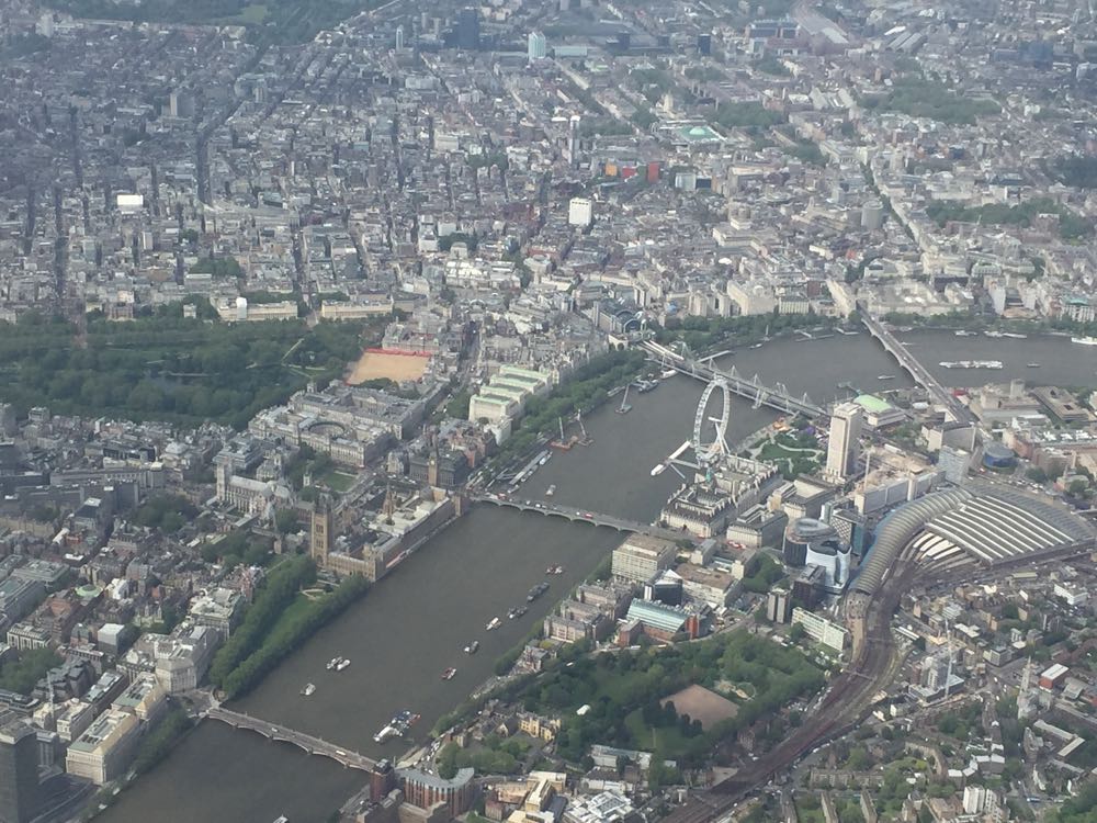 an aerial view of a city