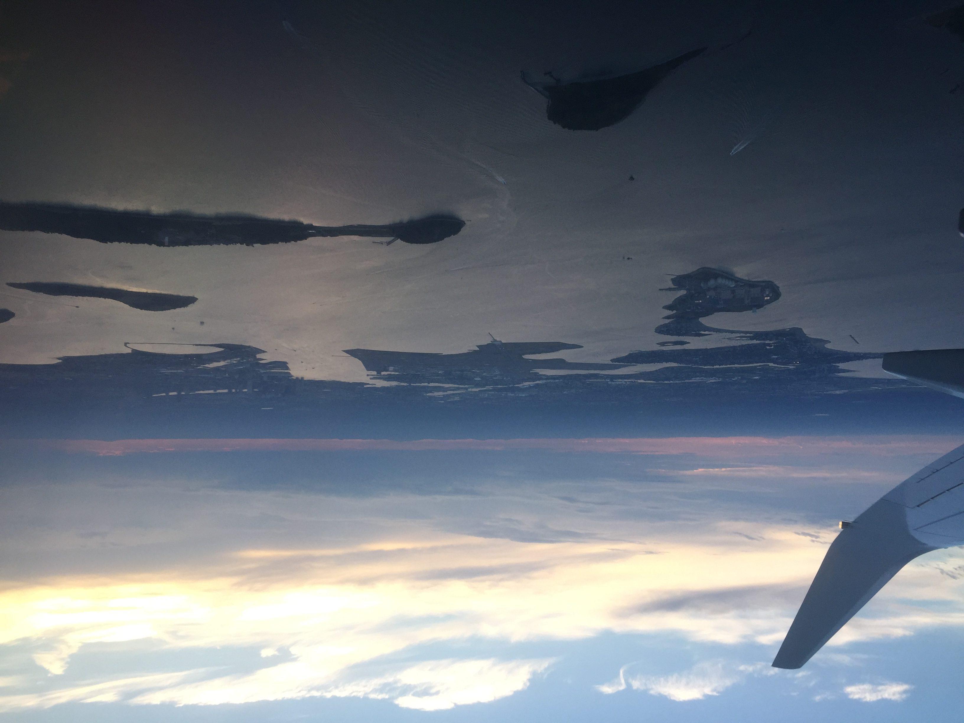 a view of the sky from an airplane window
