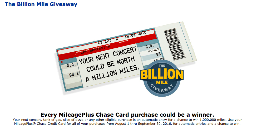 United's Billion Mile Giveaway