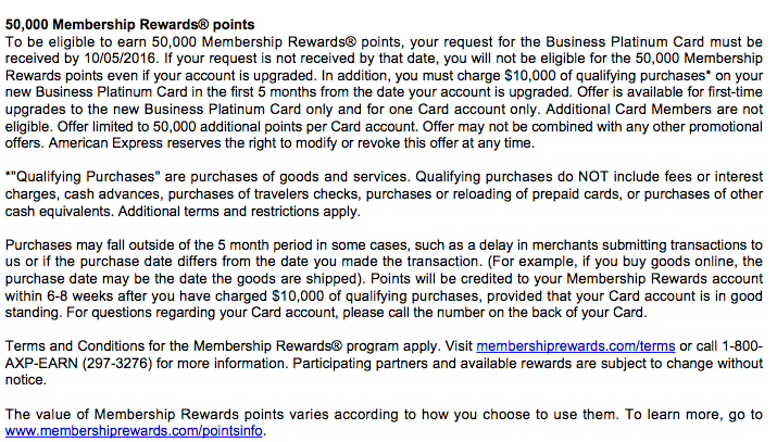Upgrade to Amex Business Platinum and get 50k bonus points