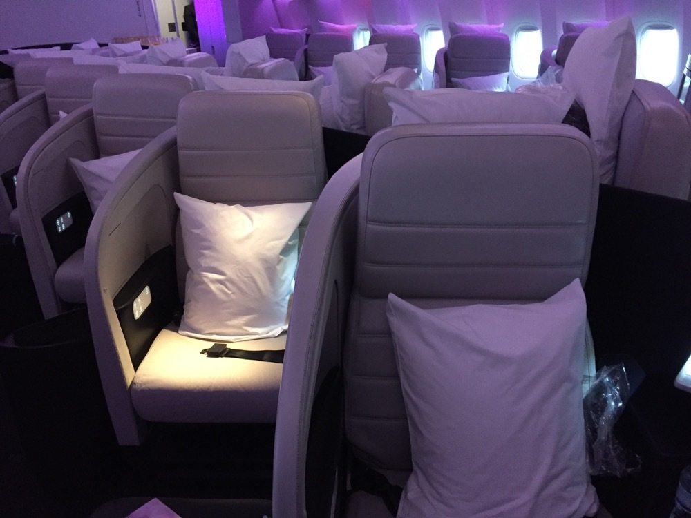 a row of seats in an airplane