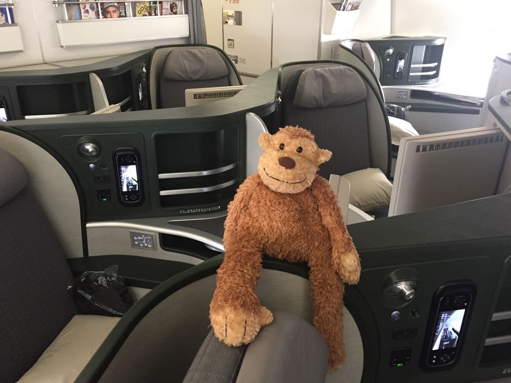 a stuffed animal on a seat