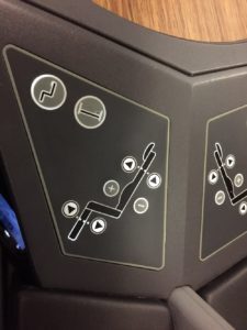 AA A321T Business Class JFK-LAX seat controls