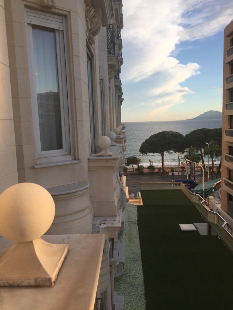 a building with a view of the ocean