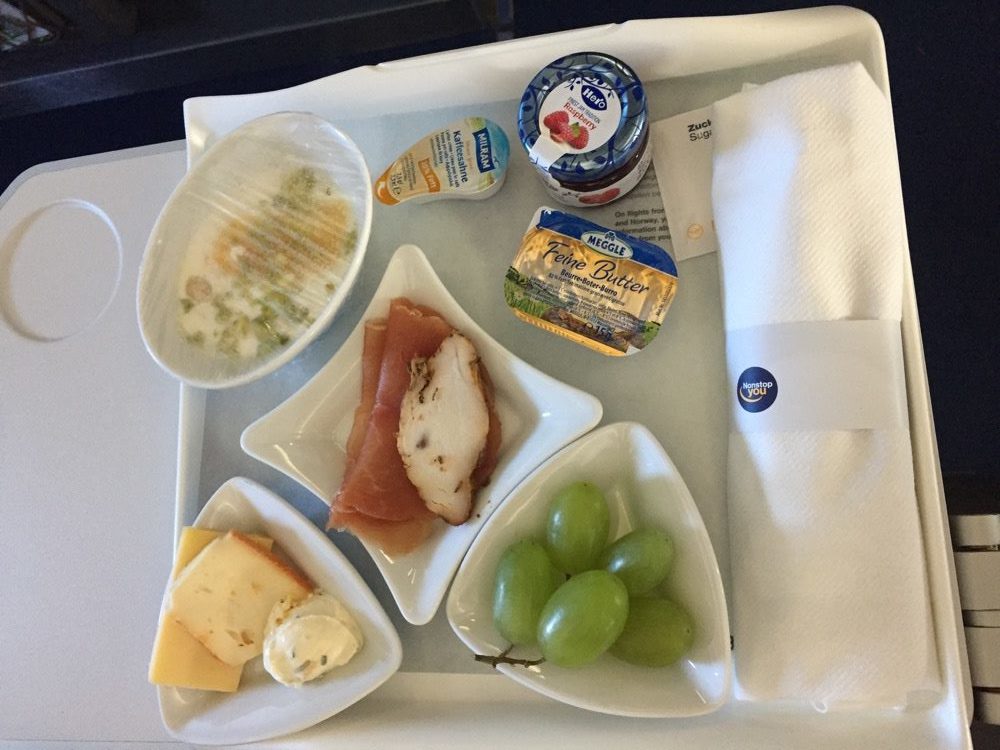a tray of food on a table