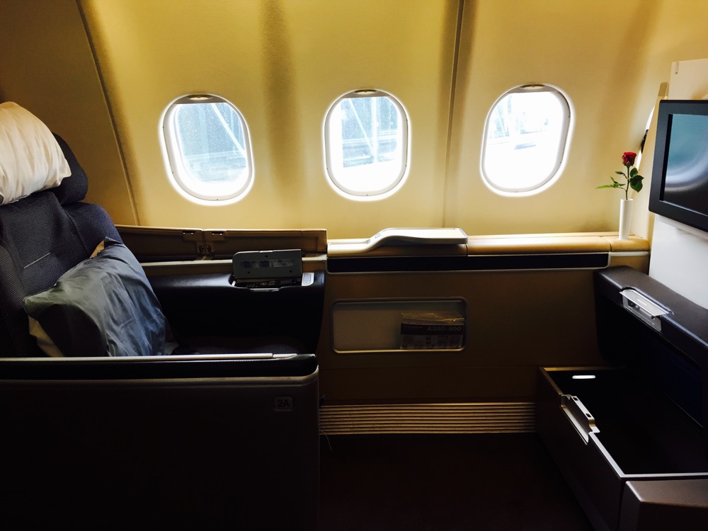 a seat in an airplane