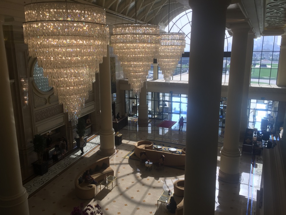 a large chandelier in a building