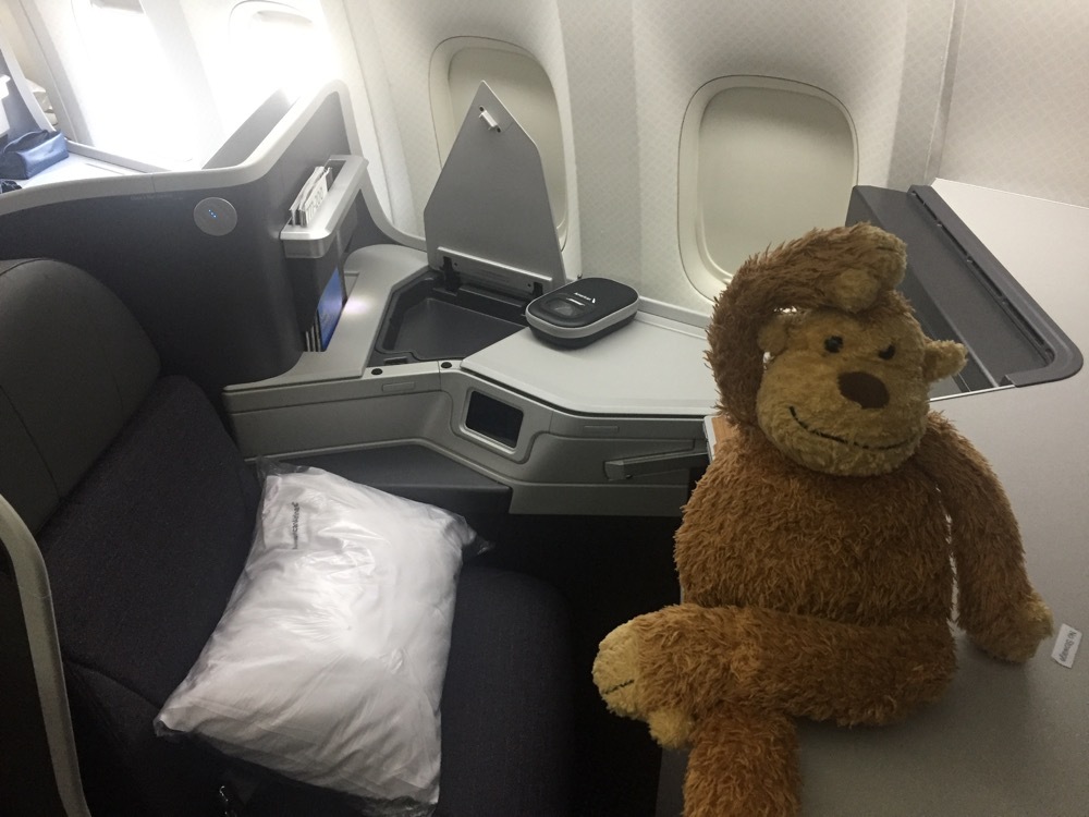 a stuffed animal on a seat