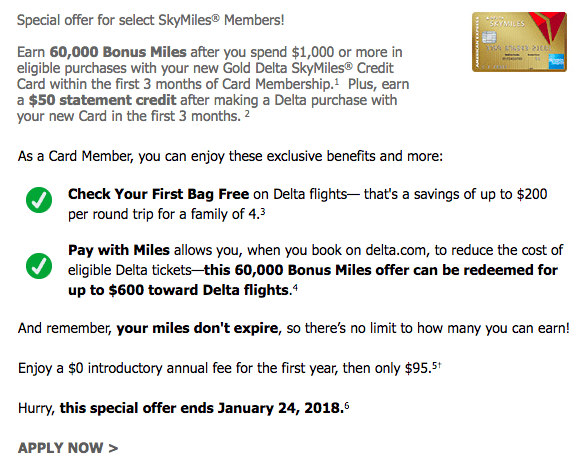 Gold Delta Amex 60k offer w/o Lifetime Language