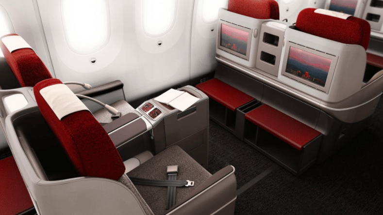 the inside of an airplane