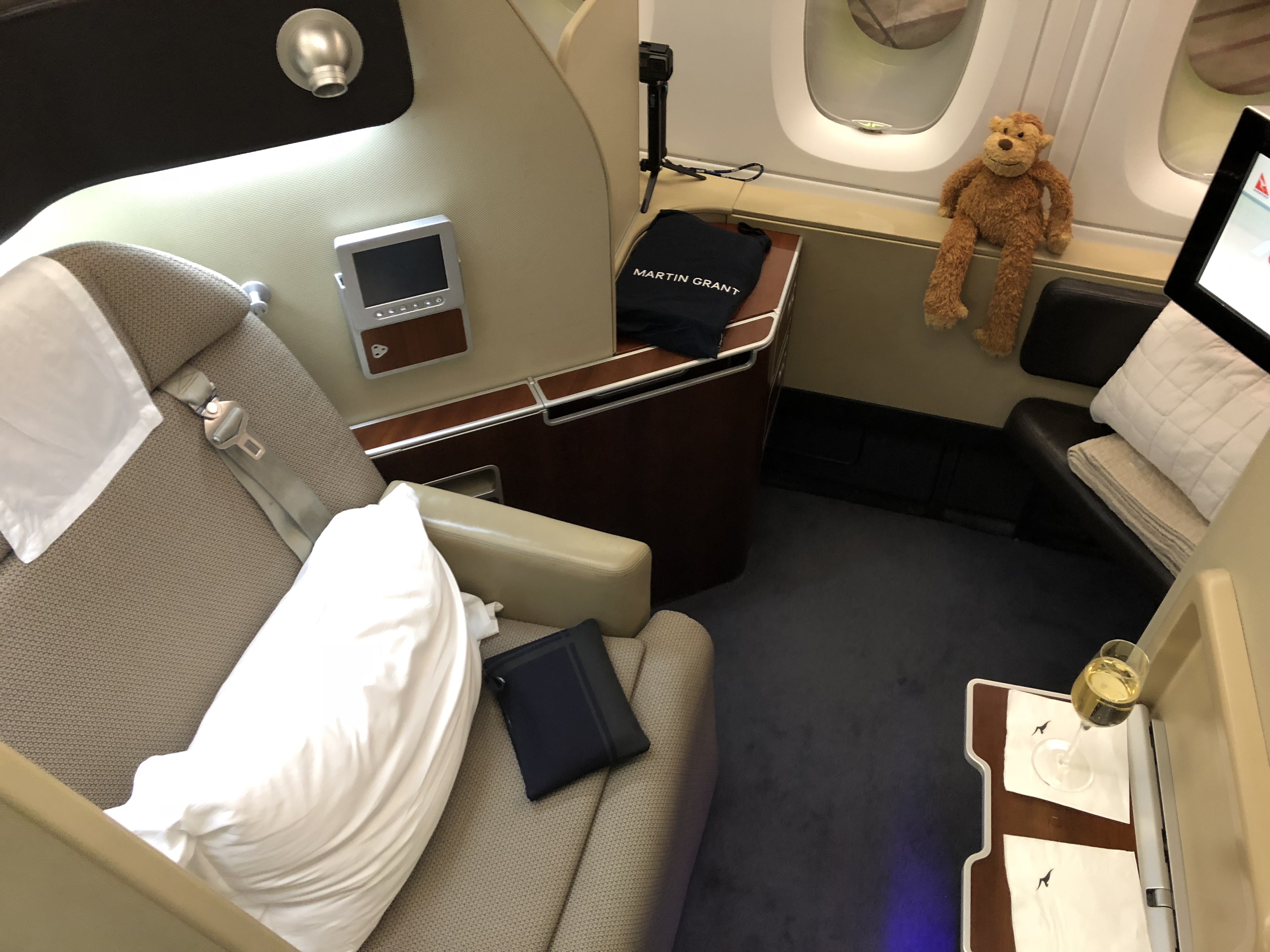 a seat in an airplane