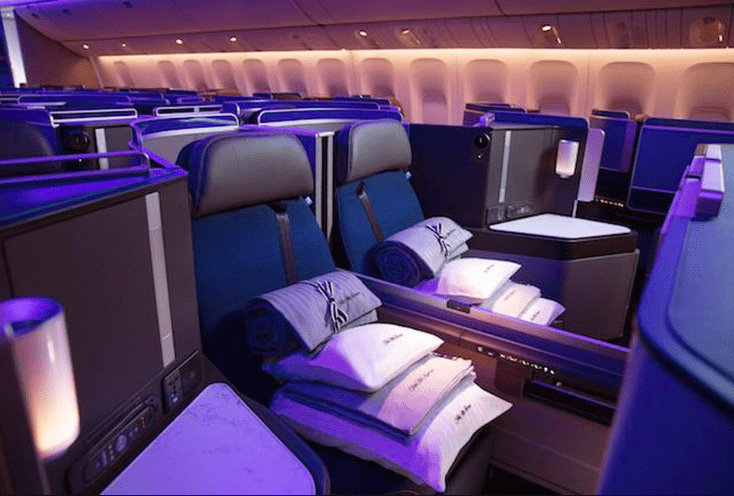 a row of seats in an airplane