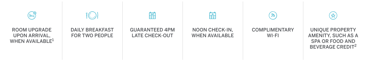 American Express Fine hotels and resorts amenities