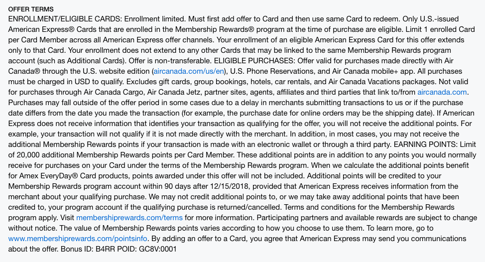 Air Canada Amex Offers Air Canada Amex Offers