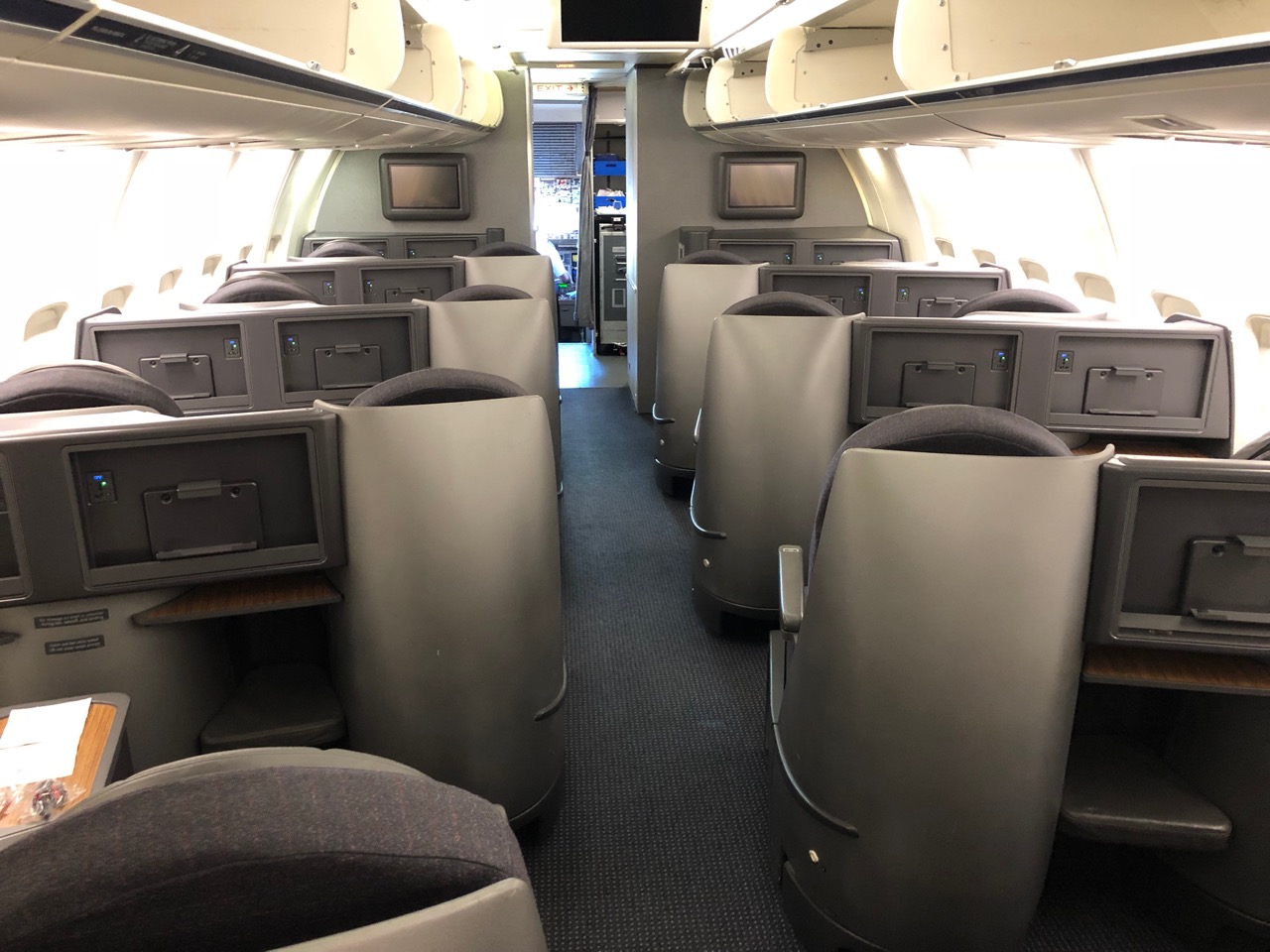 the inside of an airplane