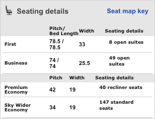 a screenshot of a seat map