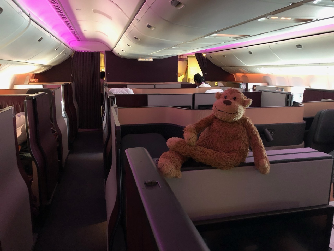 a stuffed animal on a seat