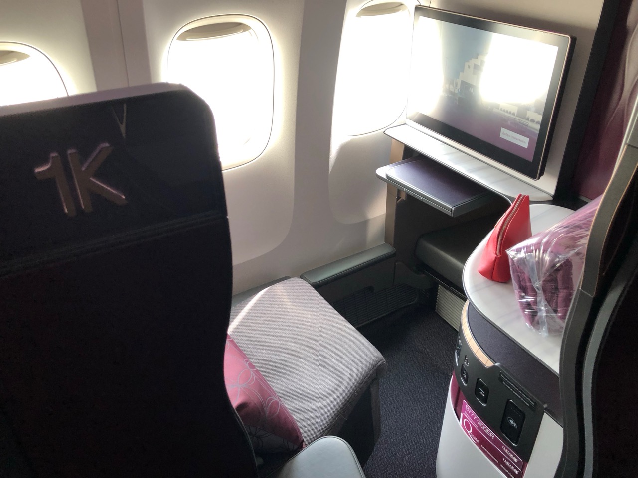 a seat in an airplane