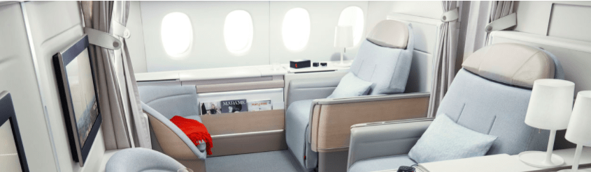 a seat in a plane