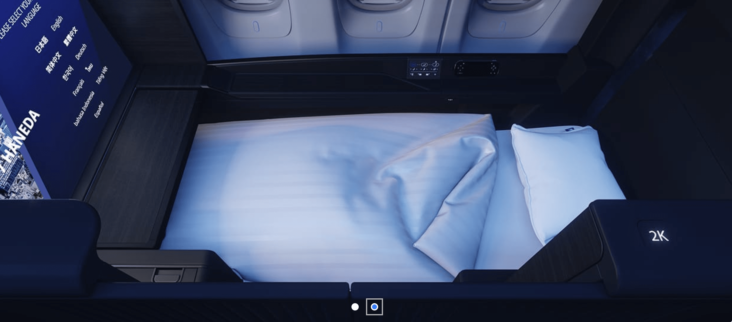 a bed in an airplane
