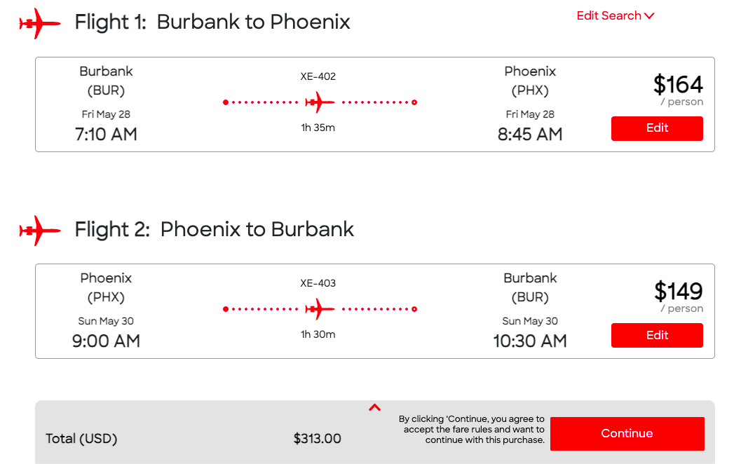 a screenshot of a flight schedule