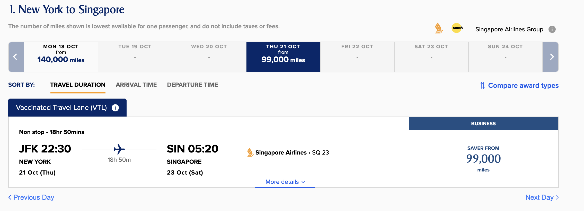 a screenshot of a flight schedule