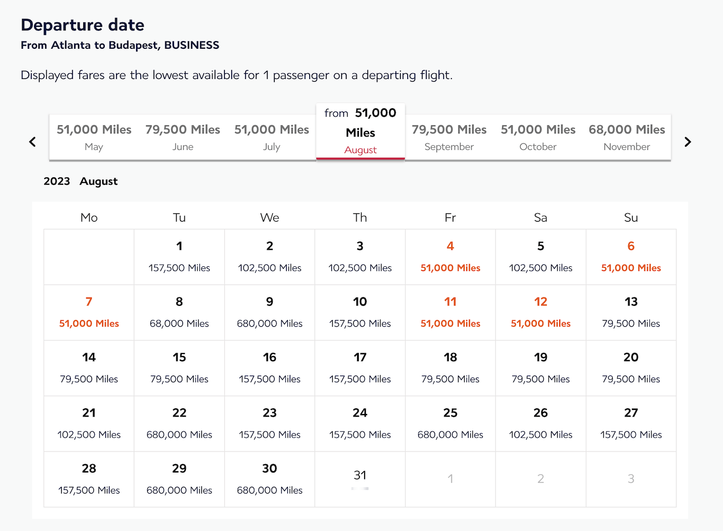 a screenshot of a flight schedule