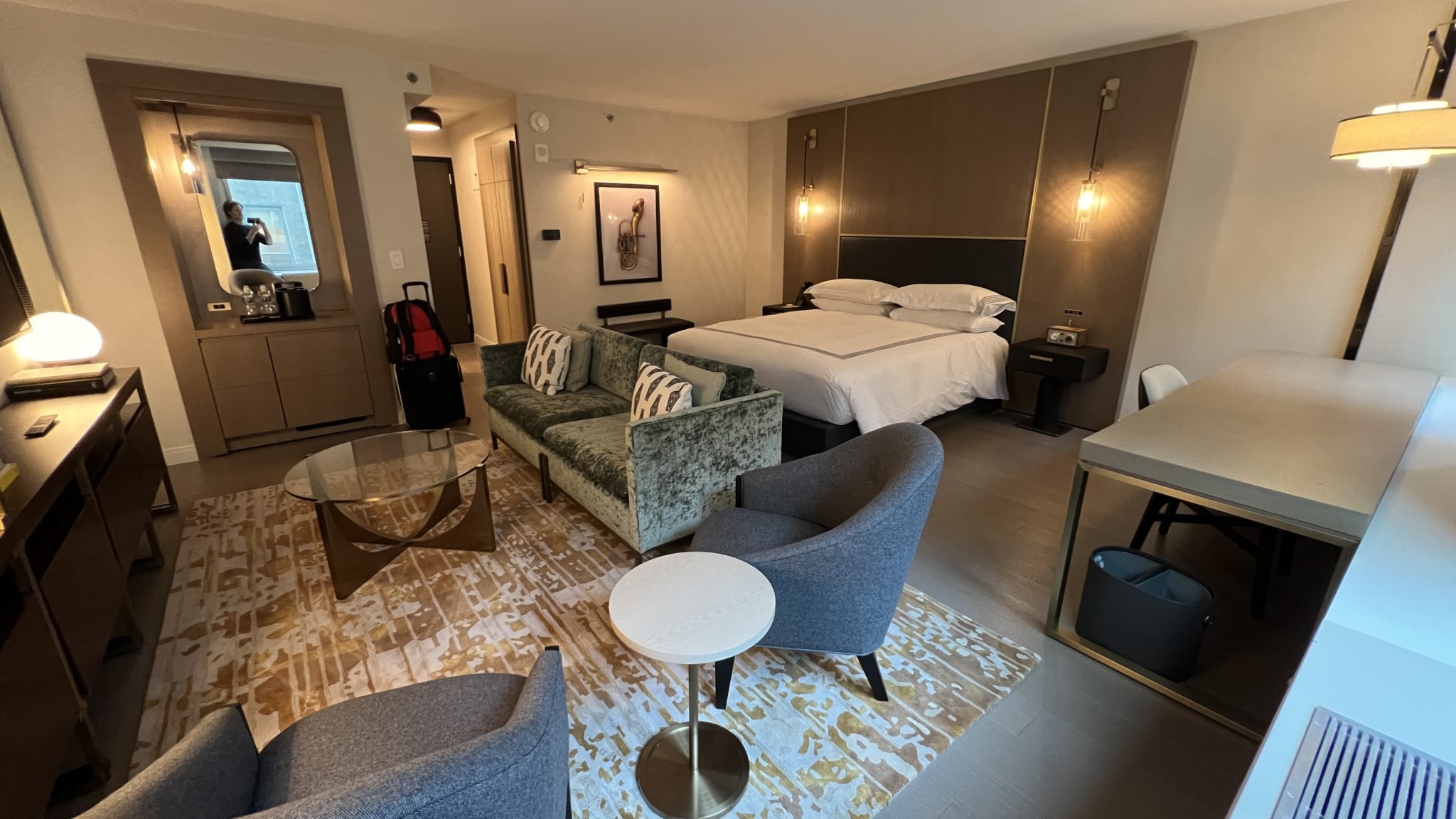 a room with a bed and a couch