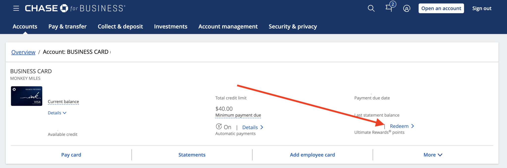a screenshot of a credit card