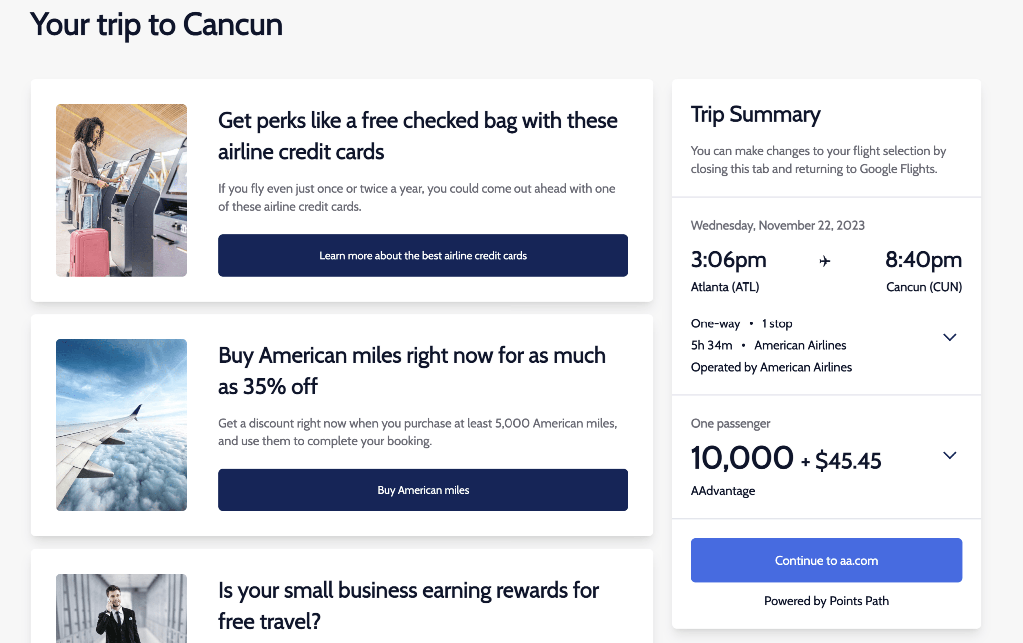 screens screenshot of a credit card