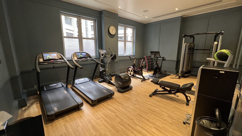 a room with exercise equipment