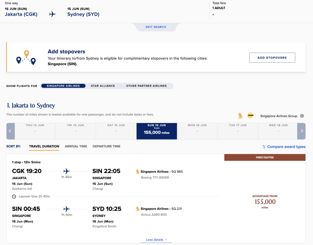 a screenshot of a flight schedule