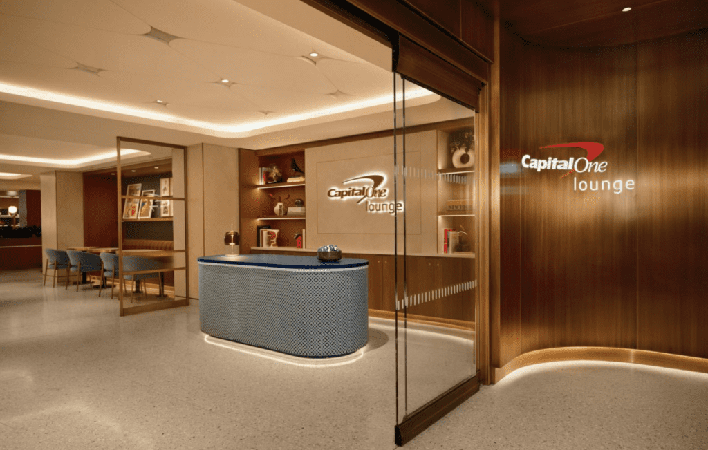 a reception desk in a building