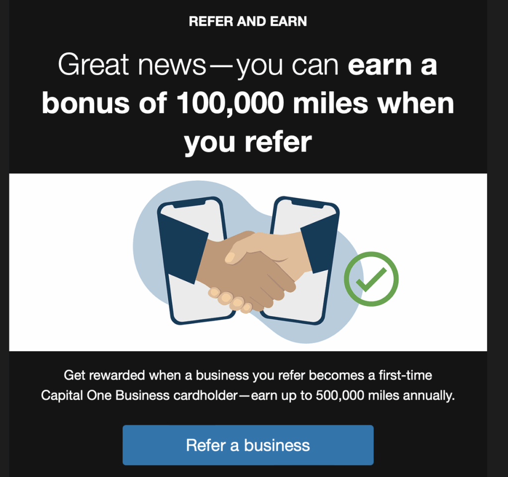 a screenshot of a referral program