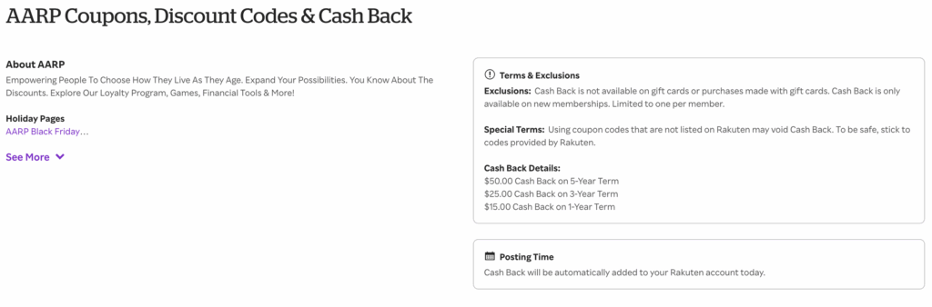a screenshot of a cash back