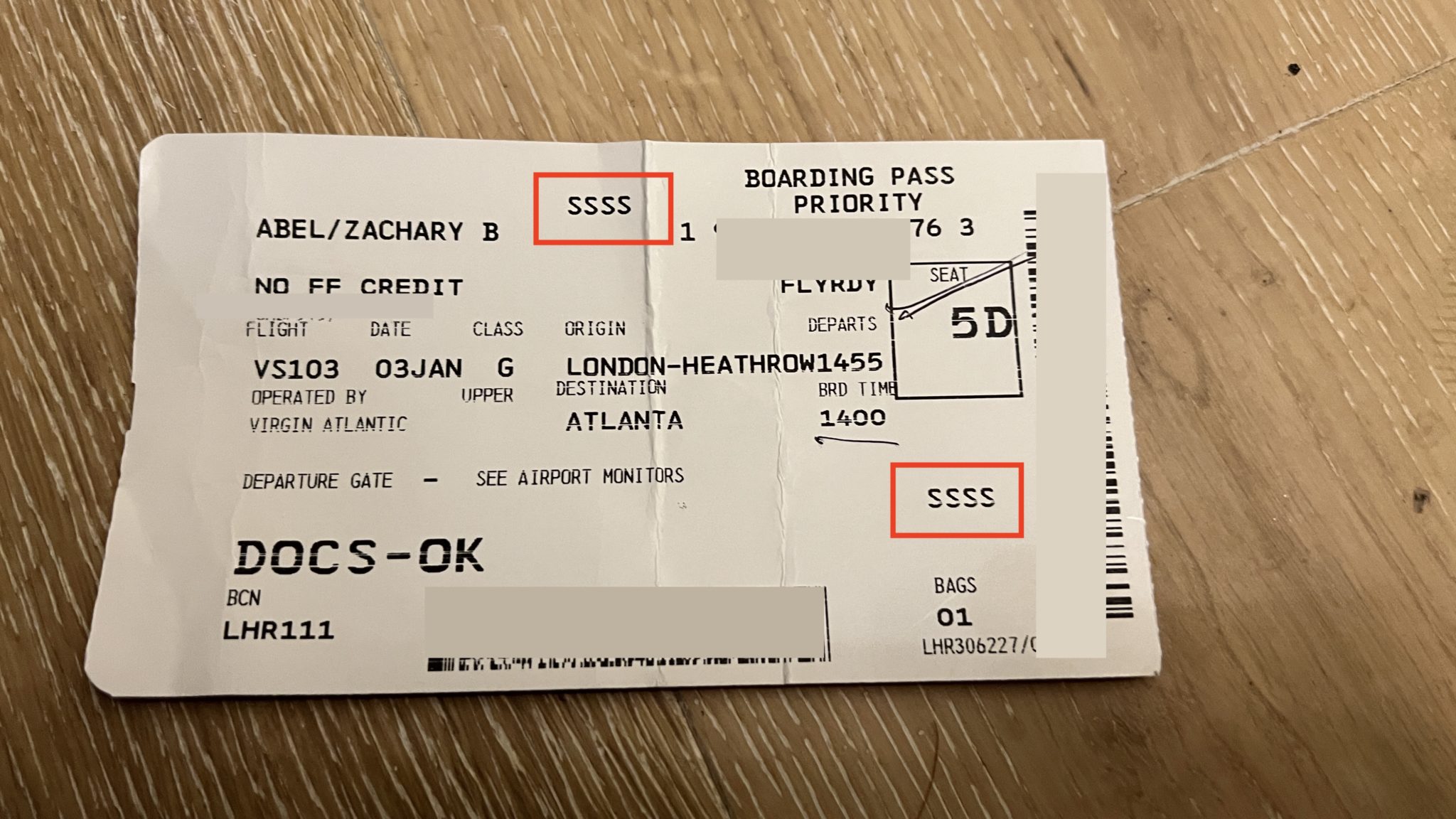 Not the SSSS Boarding Pass!! Here's what it means and how you can avoid
