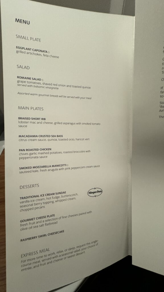 a menu of a restaurant