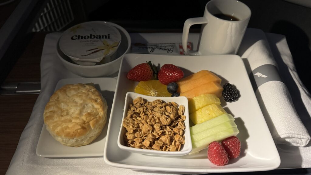 a plate of fruit and cereal