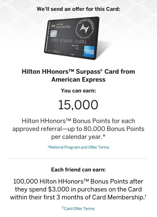 Hilton Surpass 100k referral