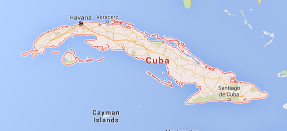 a map of cuba with roads and roads