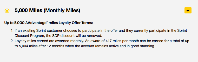 20000 AA miles for a new Sprint Account