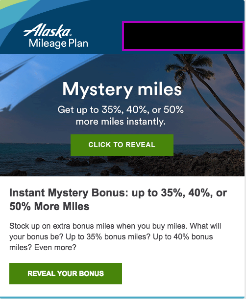 50% bonus on purchased alaska air miles