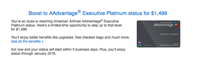 Buy status with American Airlines