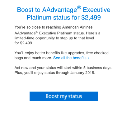 Buy status with American Airlines