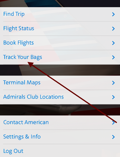 Track bags on American with your smartphone app