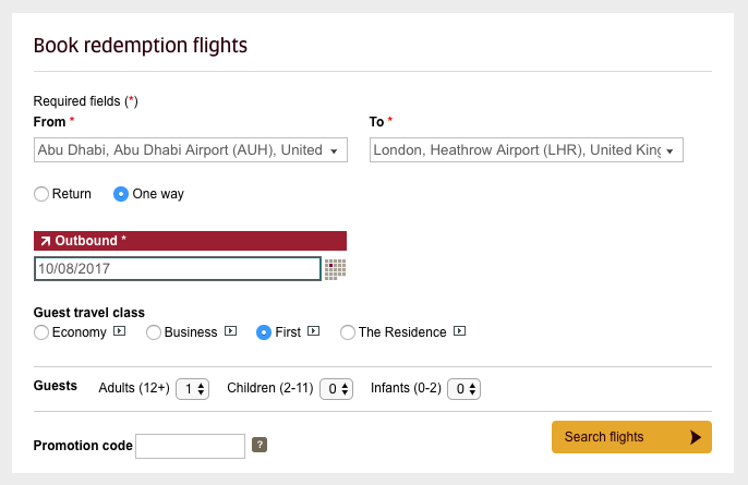 How to search for Etihad Award space in 4 simple steps
