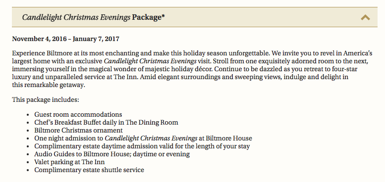 Review: The Inn on Biltmore Estate Candlelight Christmas 